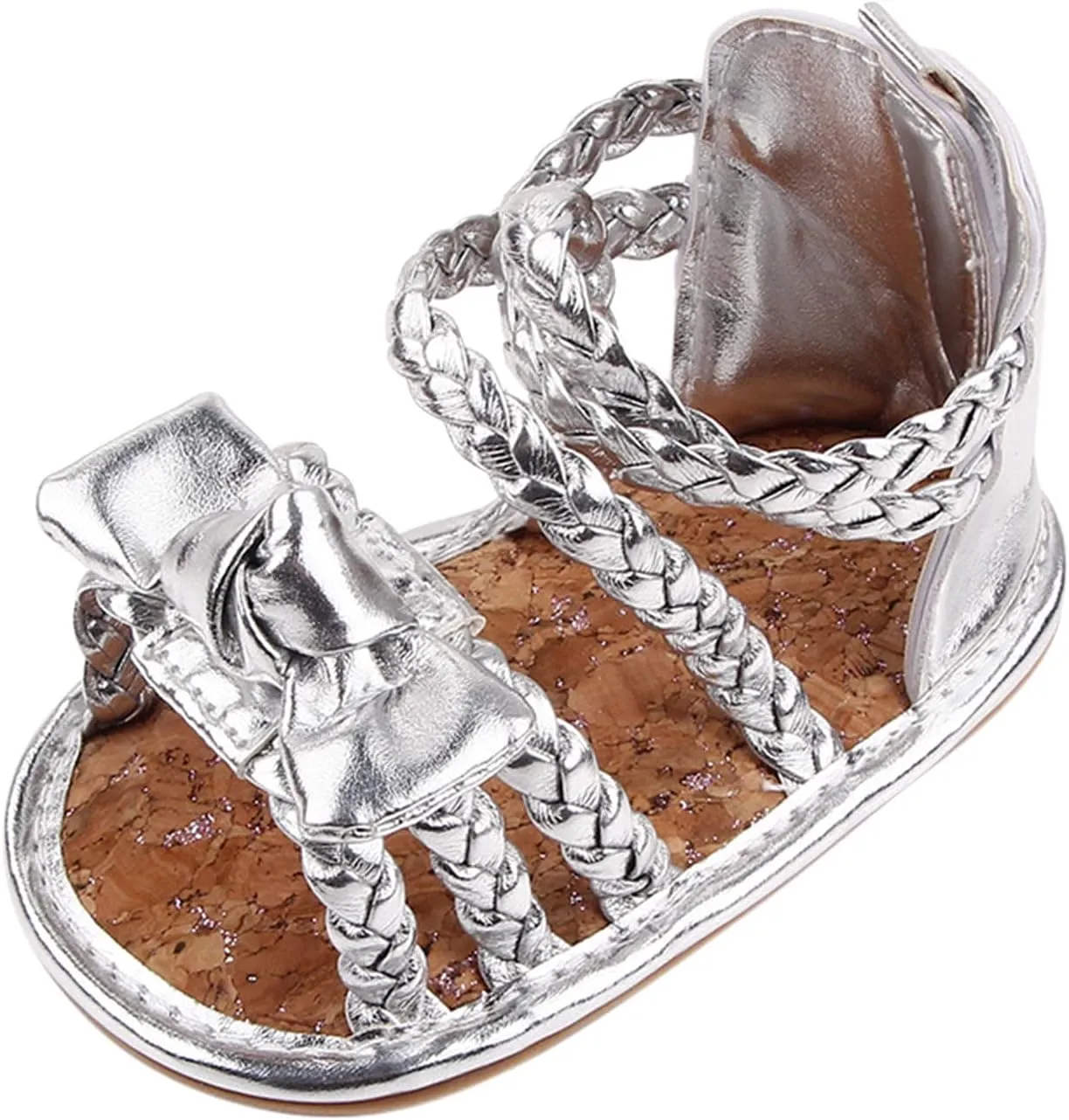 0-18Months Baby Boys Girls Bow Sandals Soft Non-Slip Rubber Sole Summer Flat Walking Shoes Infant First Walker Shoes