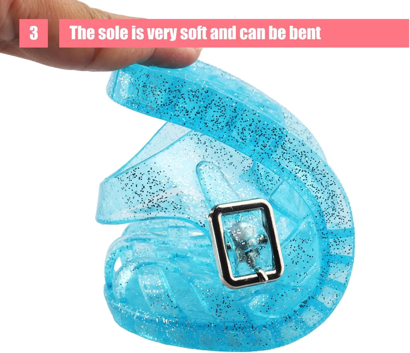 Amtidy Jelly Shoes for Girls, Snow Queen Princess Birthday Sandals for Little Girls, Frozen Inspired Party Cosplay Costumes Dress Flats
