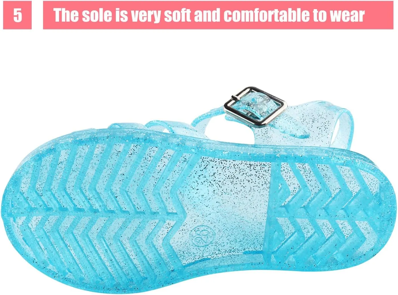 Amtidy Jelly Shoes for Girls, Snow Queen Princess Birthday Sandals for Little Girls, Frozen Inspired Party Cosplay Costumes Dress Flats