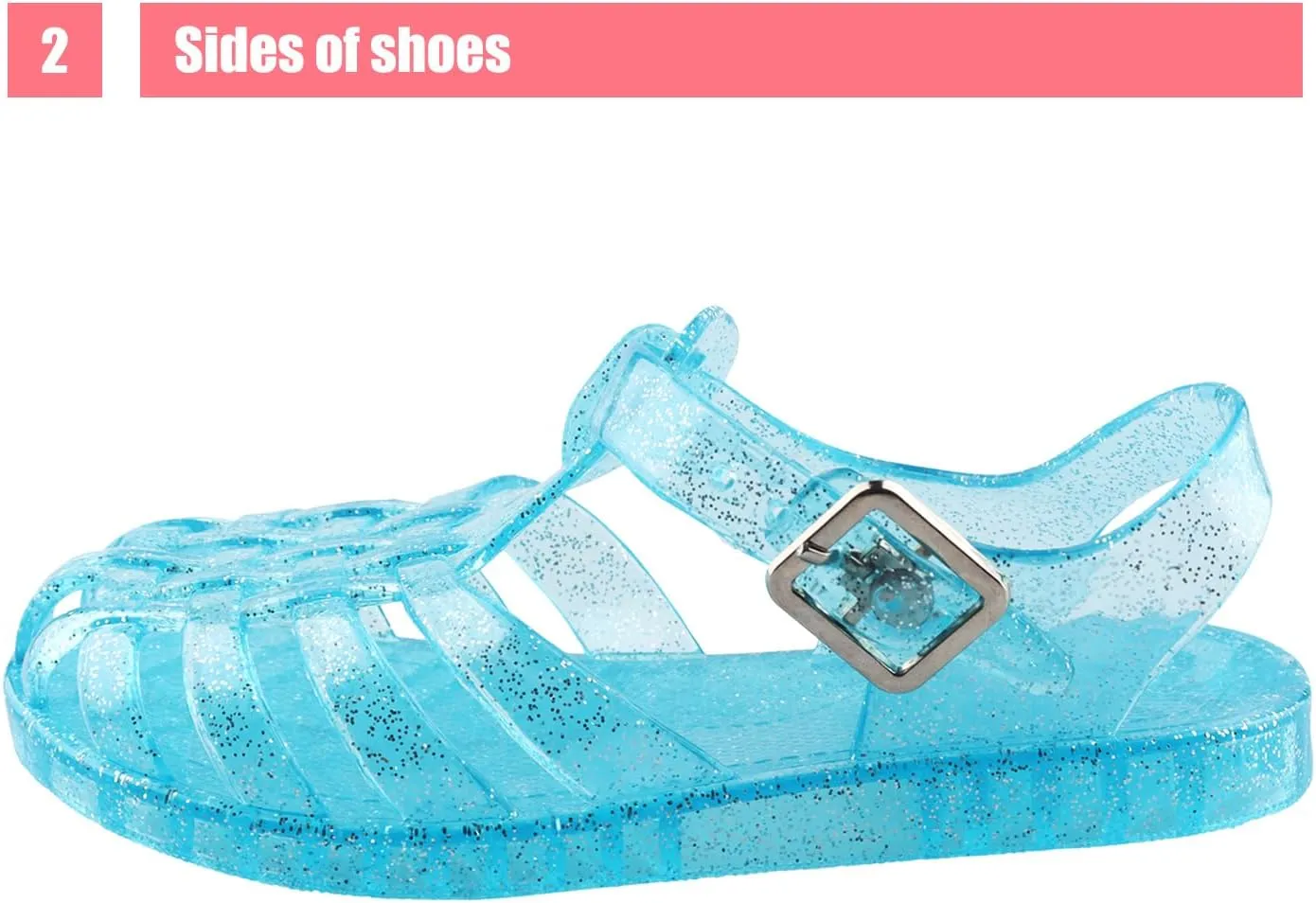 Amtidy Jelly Shoes for Girls, Snow Queen Princess Birthday Sandals for Little Girls, Frozen Inspired Party Cosplay Costumes Dress Flats