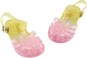 Amtidy Jelly Shoes for Girls, Snow Queen Princess Birthday Sandals for Little Girls, Frozen Inspired Party Cosplay Costumes Dress Flats