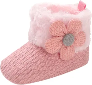 Baby Boy Girl Boots Newborn Shoes Winter Snow Bowknot Anti-Slip Soft Sole Warm Infant Toddler Prewalker Booties