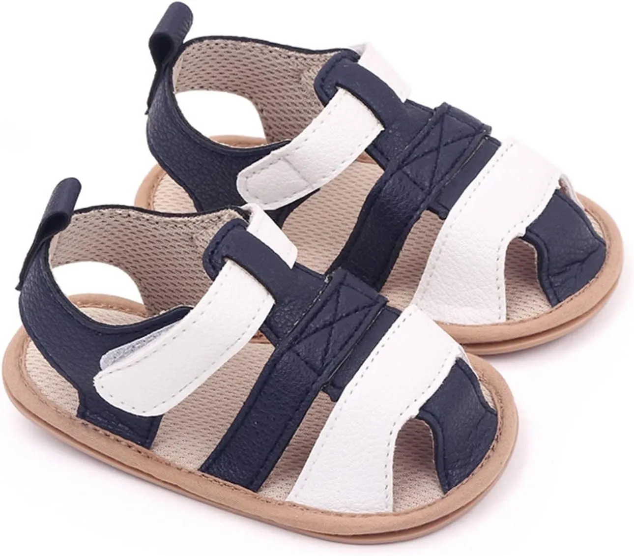 Baby Boy Girl Rome Open-Toe Flat Sandals Infant Squeaky Premium Rubber Sole Closed-Toe Non-Slip First Walkers Shoes