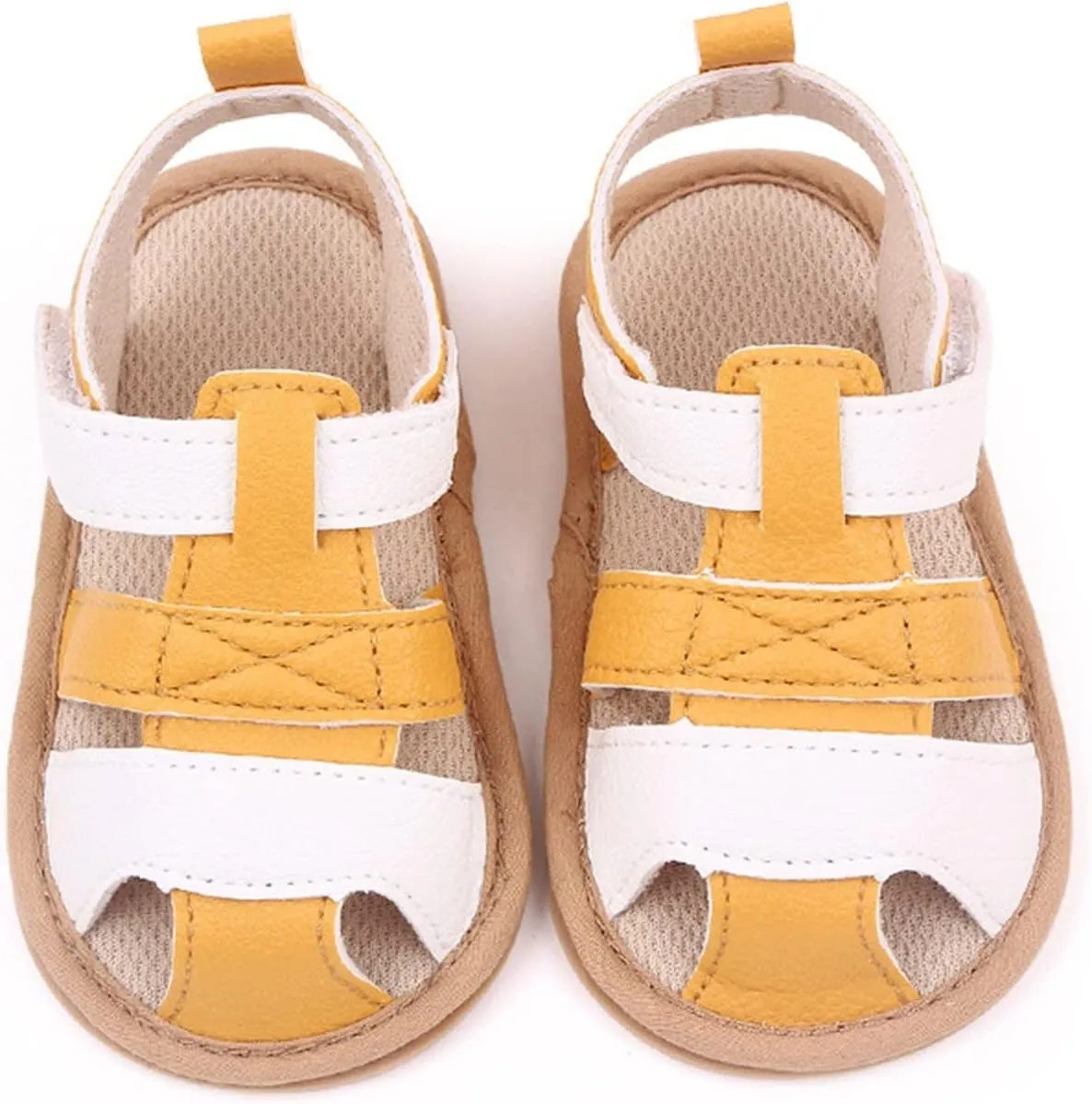 Baby Boy Girl Rome Open-Toe Flat Sandals Infant Squeaky Premium Rubber Sole Closed-Toe Non-Slip First Walkers Shoes