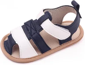 Baby Boy Girl Rome Open-Toe Flat Sandals Infant Squeaky Premium Rubber Sole Closed-Toe Non-Slip First Walkers Shoes
