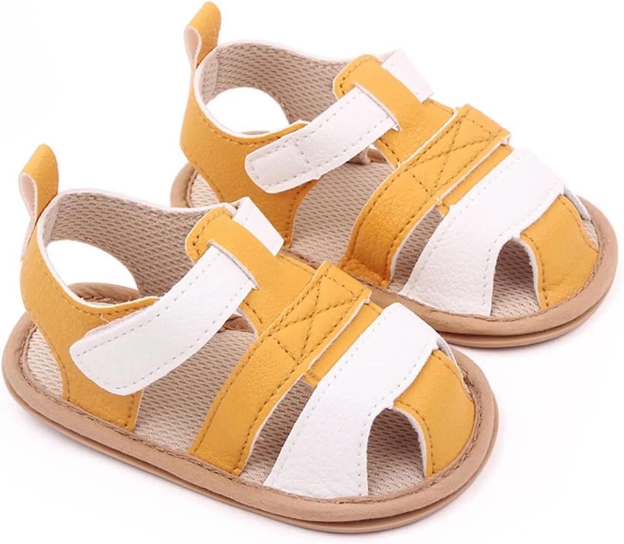 Baby Boy Girl Rome Open-Toe Flat Sandals Infant Squeaky Premium Rubber Sole Closed-Toe Non-Slip First Walkers Shoes