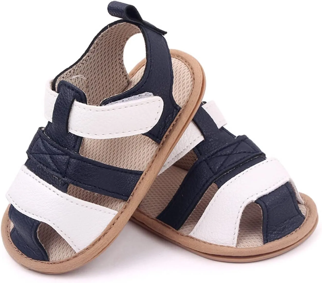 Baby Boy Girl Rome Open-Toe Flat Sandals Infant Squeaky Premium Rubber Sole Closed-Toe Non-Slip First Walkers Shoes