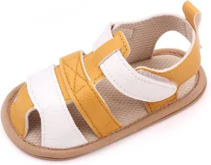 Baby Boy Girl Rome Open-Toe Flat Sandals Infant Squeaky Premium Rubber Sole Closed-Toe Non-Slip First Walkers Shoes