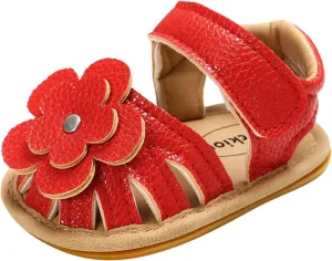 Baby Boy Girl Sandals Soft Sole Summer Flower Shoes Anti Slip Rubber Sole Newborn 0-18M Prewalker First Walking Shoes