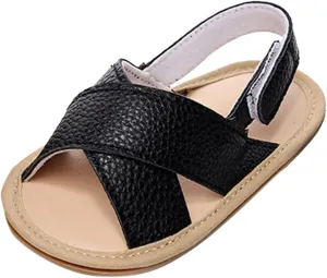 Baby Boy Sandals Outdoor First Walker Open-Toe Soft Rubber Sole Outdoor Shoes For Toddler First Walkers