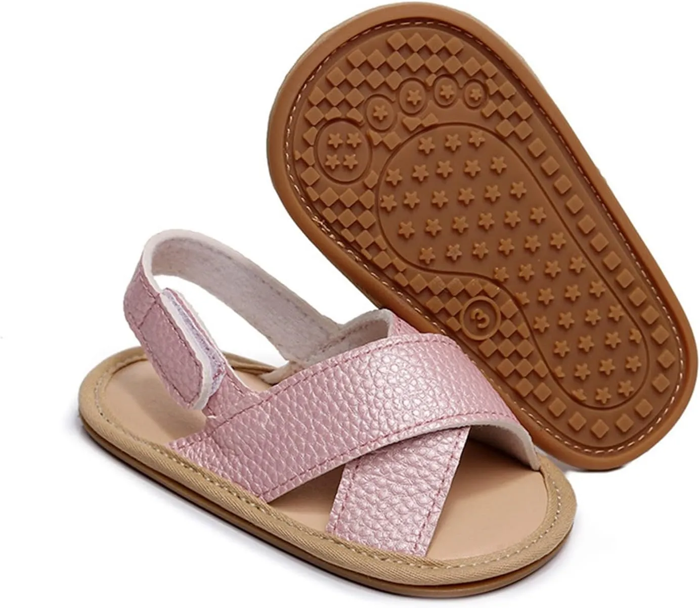Baby Boy Sandals Outdoor First Walker Open-Toe Soft Rubber Sole Outdoor Shoes For Toddler First Walkers