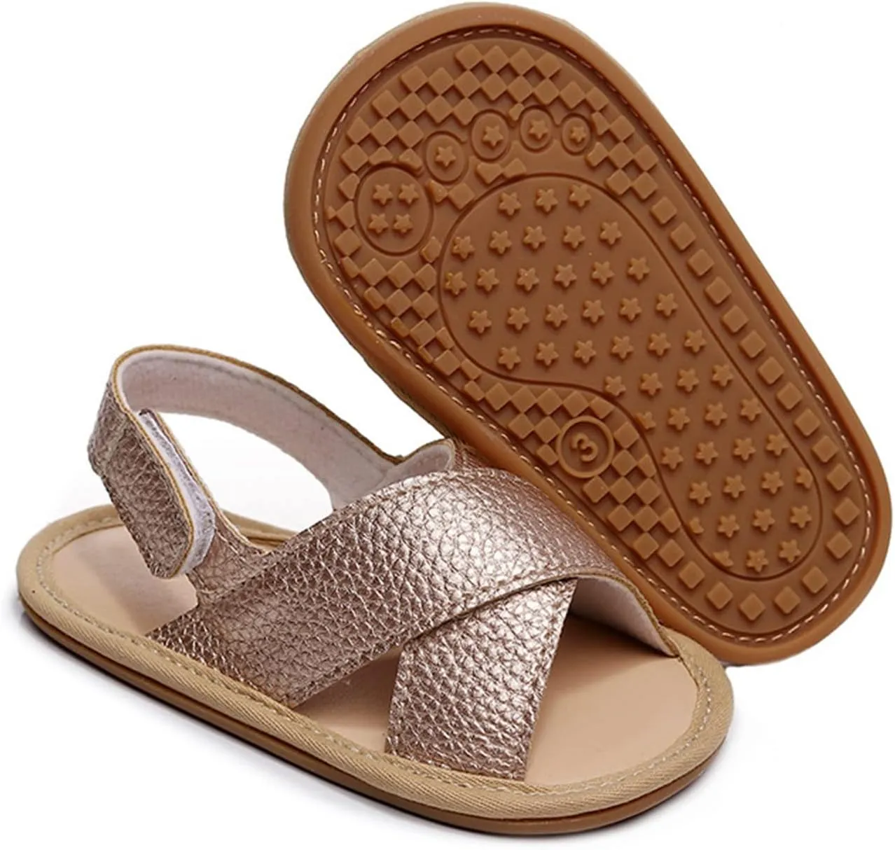 Baby Boy Sandals Outdoor First Walker Open-Toe Soft Rubber Sole Outdoor Shoes For Toddler First Walkers