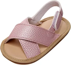 Baby Boy Sandals Outdoor First Walker Open-Toe Soft Rubber Sole Outdoor Shoes For Toddler First Walkers
