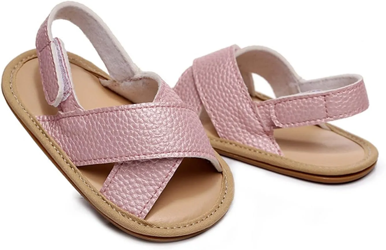 Baby Boy Sandals Outdoor First Walker Open-Toe Soft Rubber Sole Outdoor Shoes For Toddler First Walkers