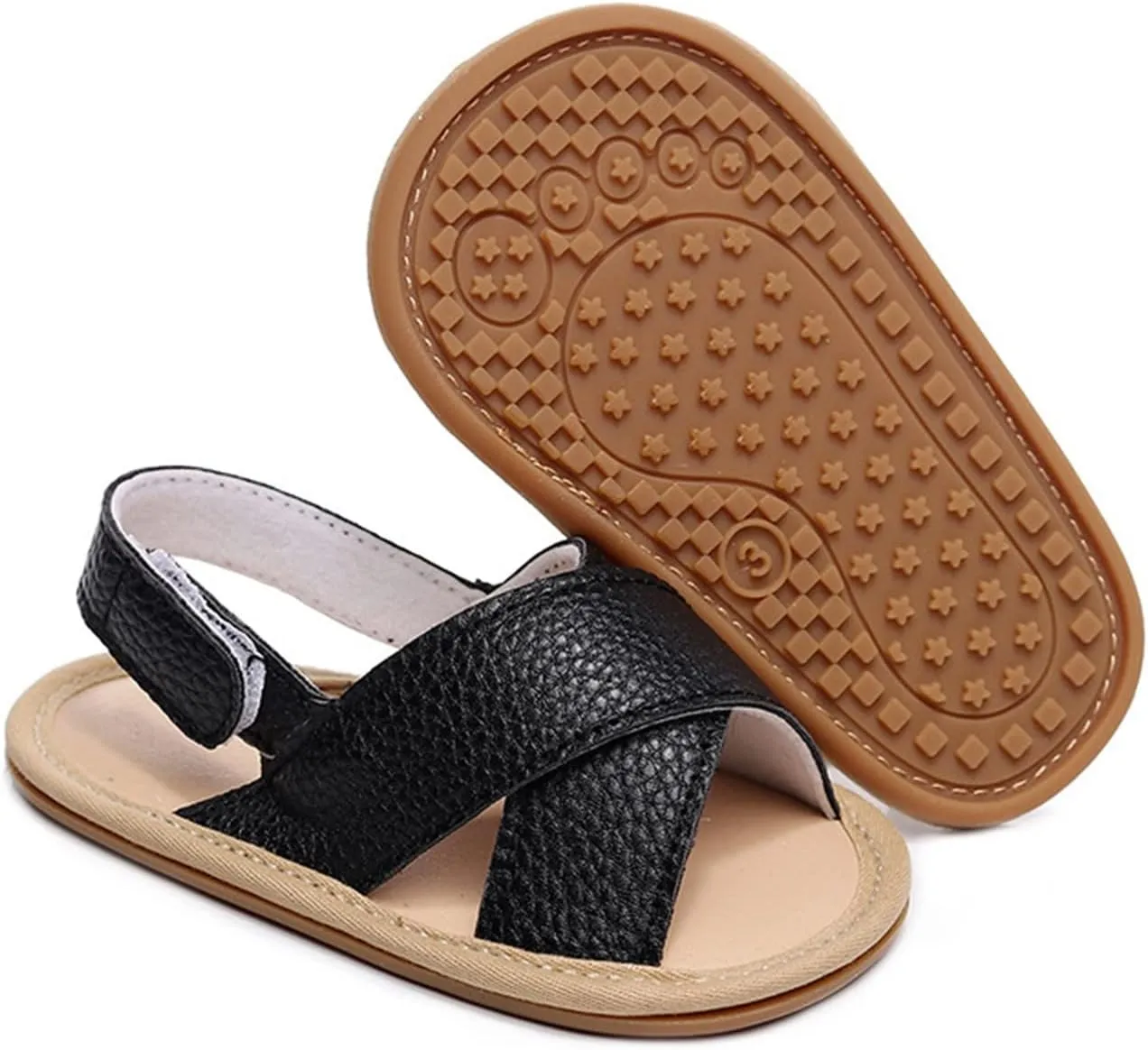 Baby Boy Sandals Outdoor First Walker Open-Toe Soft Rubber Sole Outdoor Shoes For Toddler First Walkers