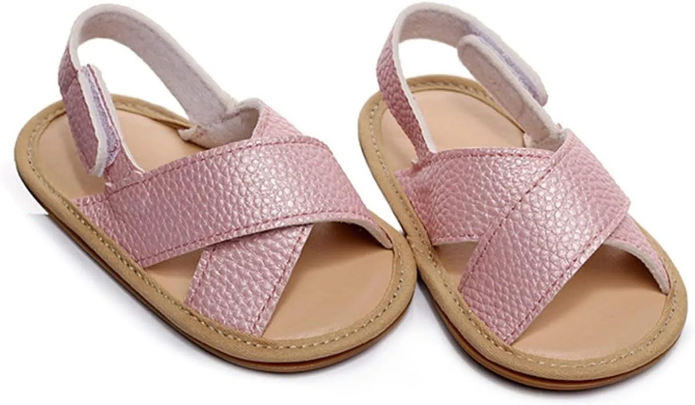 Baby Boy Sandals Outdoor First Walker Open-Toe Soft Rubber Sole Outdoor Shoes For Toddler First Walkers
