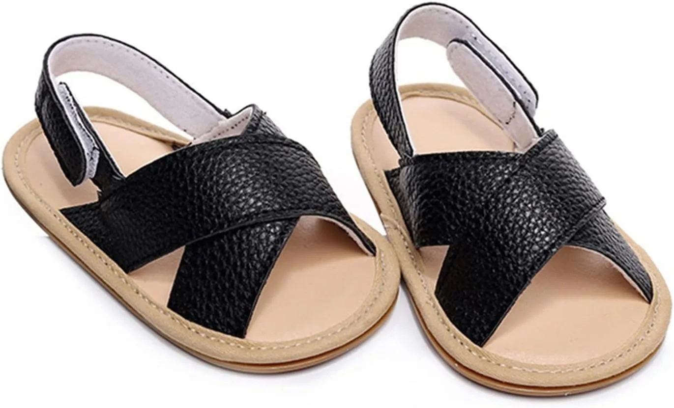 Baby Boy Sandals Outdoor First Walker Open-Toe Soft Rubber Sole Outdoor Shoes For Toddler First Walkers