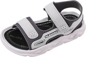 Baby Boy Unisex Sandals for Infant/Toddlers Summer Outdoor Shoes Athletic Non-Slip Soft Sole Shoes (Grey, 1 Big Kids)