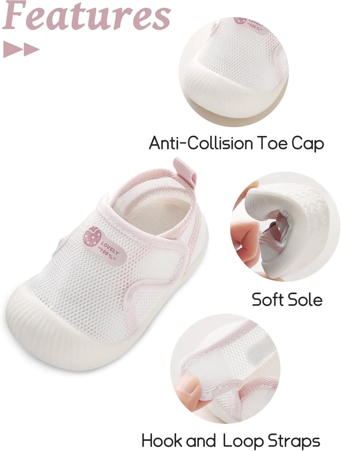 Baby Boys Girls Breathable Non-Skid Shoes First Walking Shoes Soft Rubber Sole Slipper Sneaker