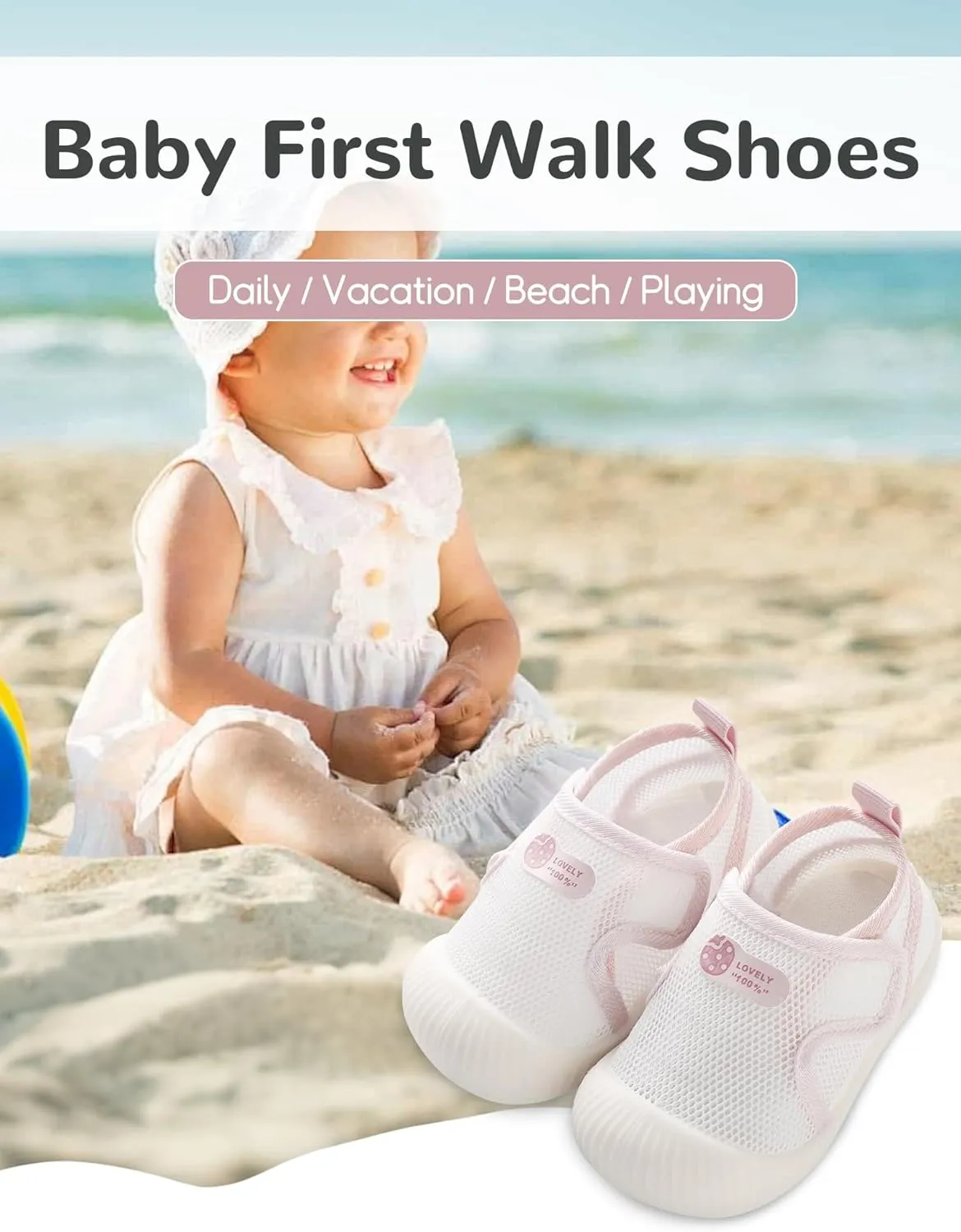 Baby Boys Girls Breathable Non-Skid Shoes First Walking Shoes Soft Rubber Sole Slipper Sneaker