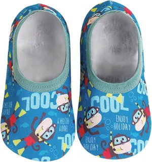 Baby Boys Girls Cartoon Floor Socks Barefoot Aqua Socks Non-Slip Shoes Toddler Anti-Slip Soft Sole Flats Shoes 0-6 Years (1-Brown, 2.5-3Years)