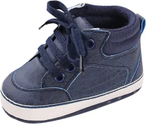 Baby Boys Girls High Top Sneakers Soft Soles Anti Slip Ankle Shoes Infant Toddler Flat Bottom First Walking Shoes Baby