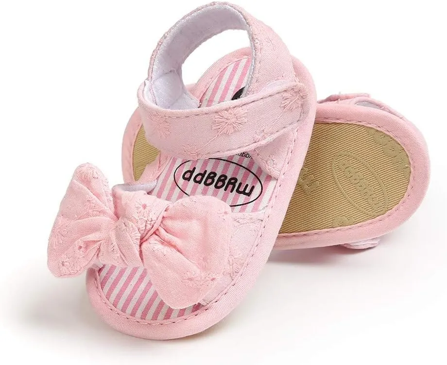 Baby Boys Girls Princess Sandals Cotton Anti-Slip Soft Sole 0-18M Infant Summer Outdoor Shoes Toddler First Walkers