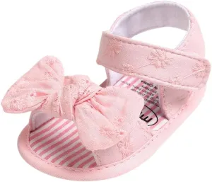 Baby Boys Girls Princess Sandals Cotton Anti-Slip Soft Sole 0-18M Infant Summer Outdoor Shoes Toddler First Walkers