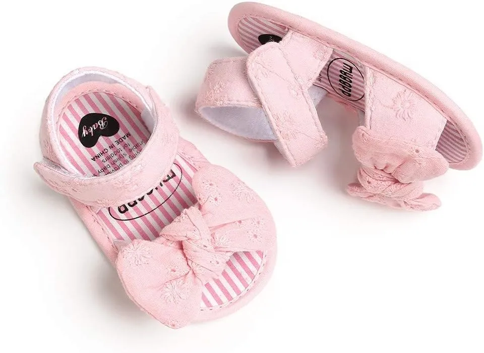 Baby Boys Girls Princess Sandals Cotton Anti-Slip Soft Sole 0-18M Infant Summer Outdoor Shoes Toddler First Walkers