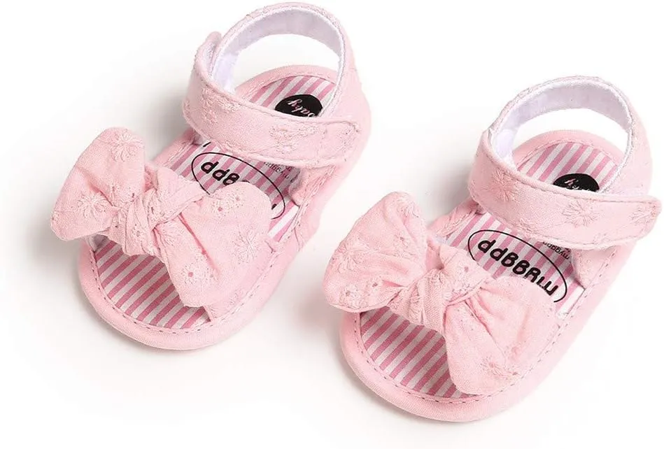 Baby Boys Girls Princess Sandals Cotton Anti-Slip Soft Sole 0-18M Infant Summer Outdoor Shoes Toddler First Walkers