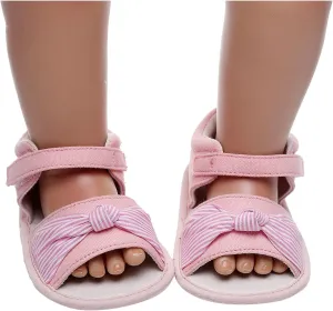 Baby Boys Girls Sandals Infant Outdoor Summer Beach Shoes Non Slip Soft Sole Toddler Bow First Walker Crib Shoes