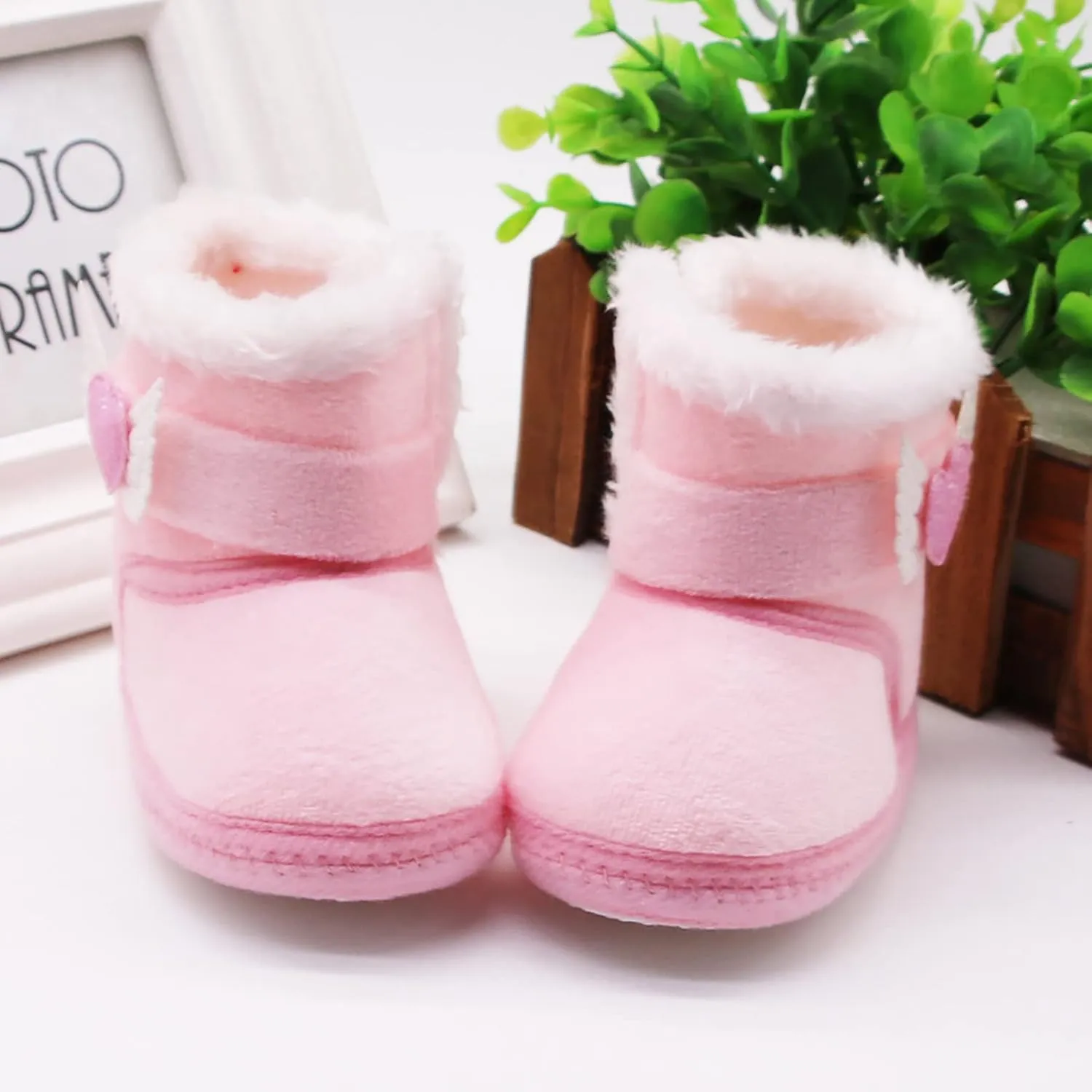 Baby Boys Girls Snow Boots Fur Lined Non Slip Soft Sole Toddler First Walker Winter Warm Crib Shoes Waterproof