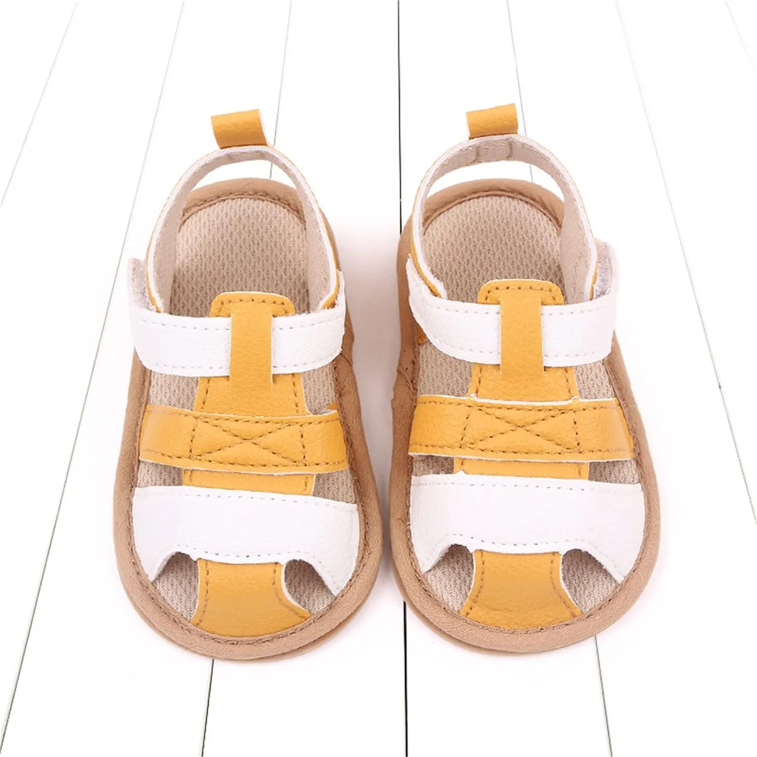 Baby Boys Girls Squeaky Sandals Infant Toddler Closed-Toe Anti-Slip Premium Rubber Sole First Walkers Rome Shoes