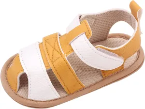 Baby Boys Girls Squeaky Sandals Infant Toddler Closed-Toe Anti-Slip Premium Rubber Sole First Walkers Rome Shoes