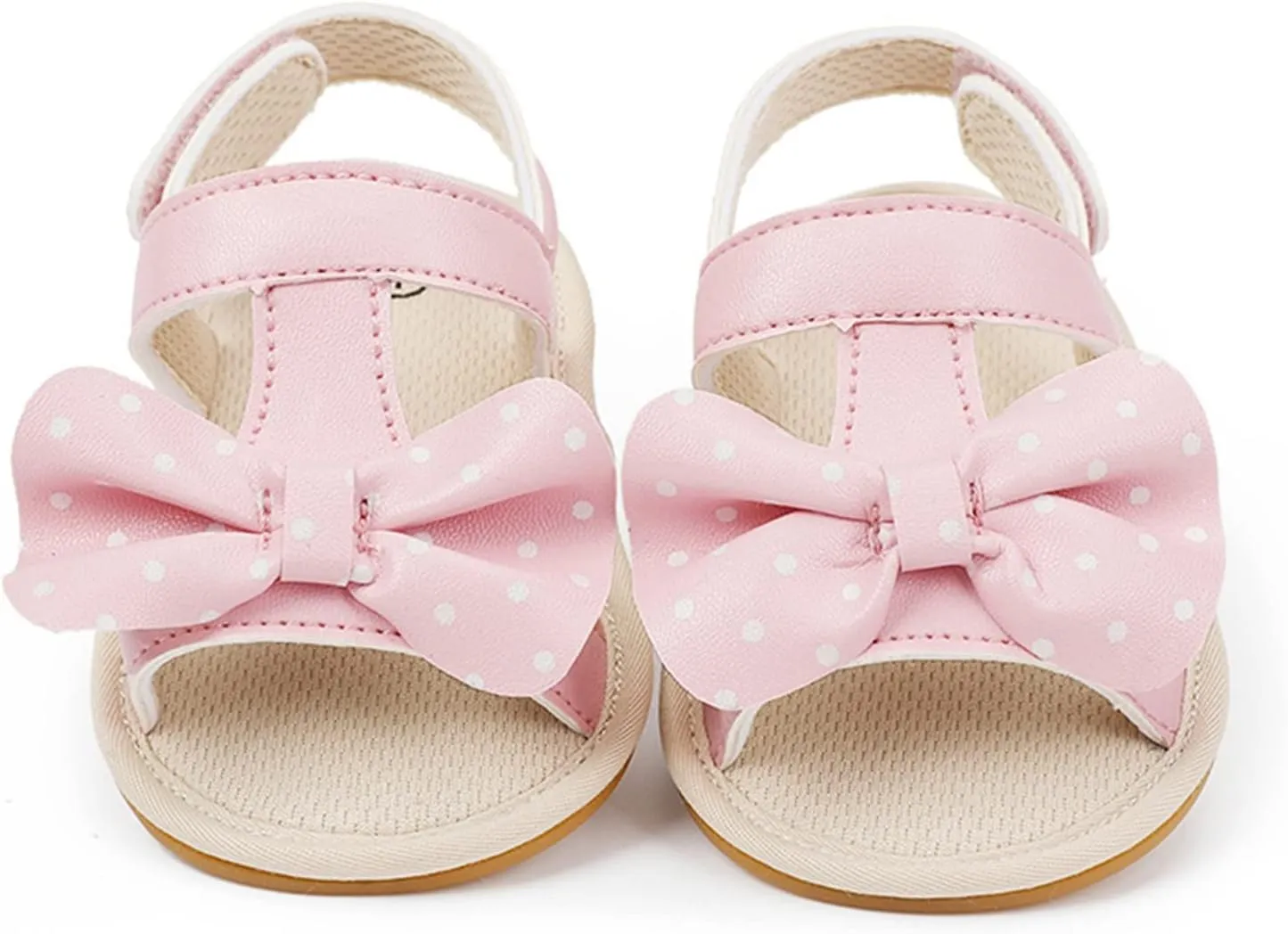 Baby Boys Girls Summer Sandals Non-Slip Soft Sole Infant Slippers Leather Crib Shoes for Toddler First Walkers 0-18M (Pink-03#WER, 12 Months)