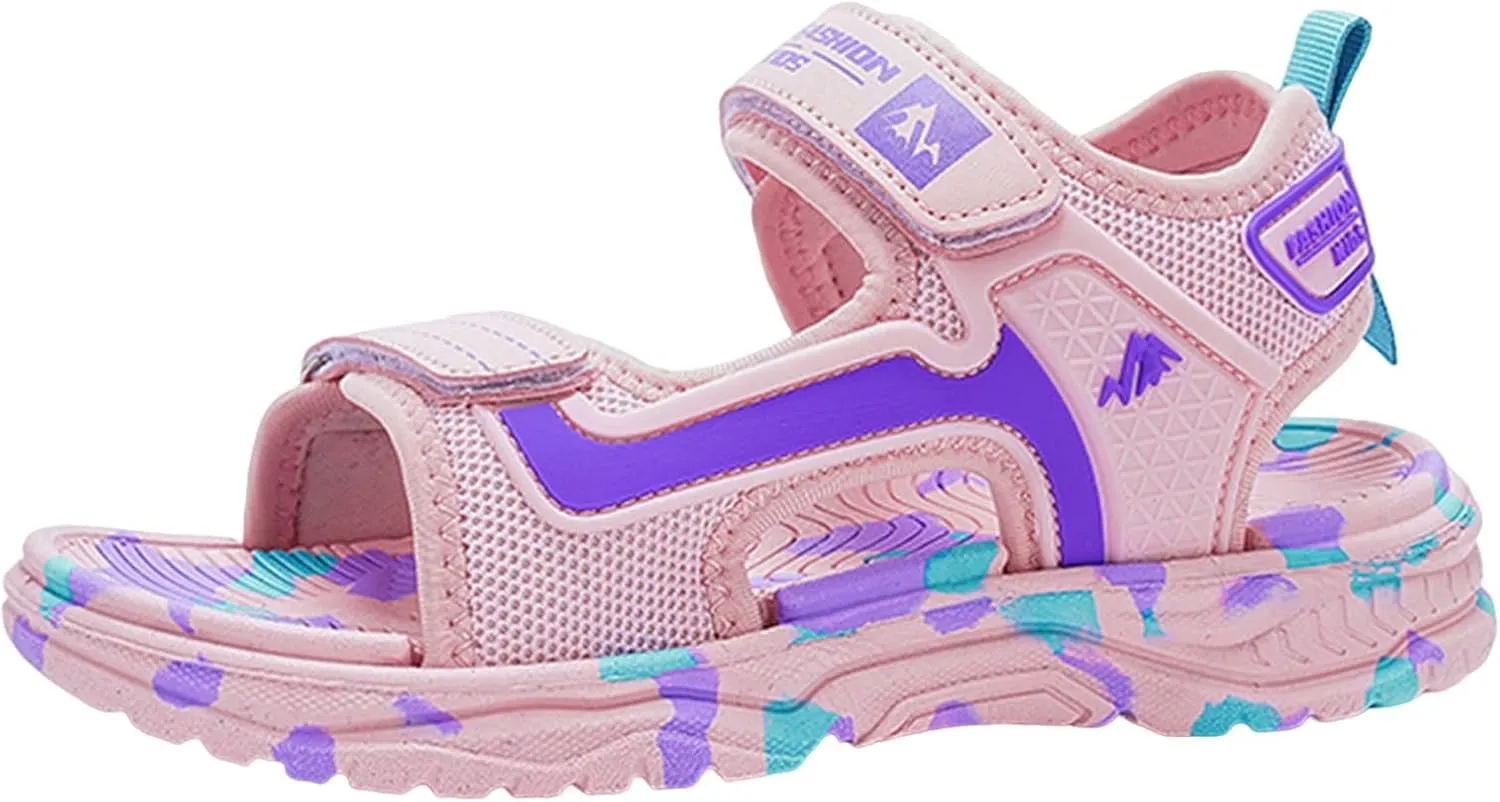 Baby Boys Girls Toddler Summer Shoes Sandals Outdoor Beach Anti-Slip Lightweight Soft Sole Shoes (Pink, 1.5 Big Kids)