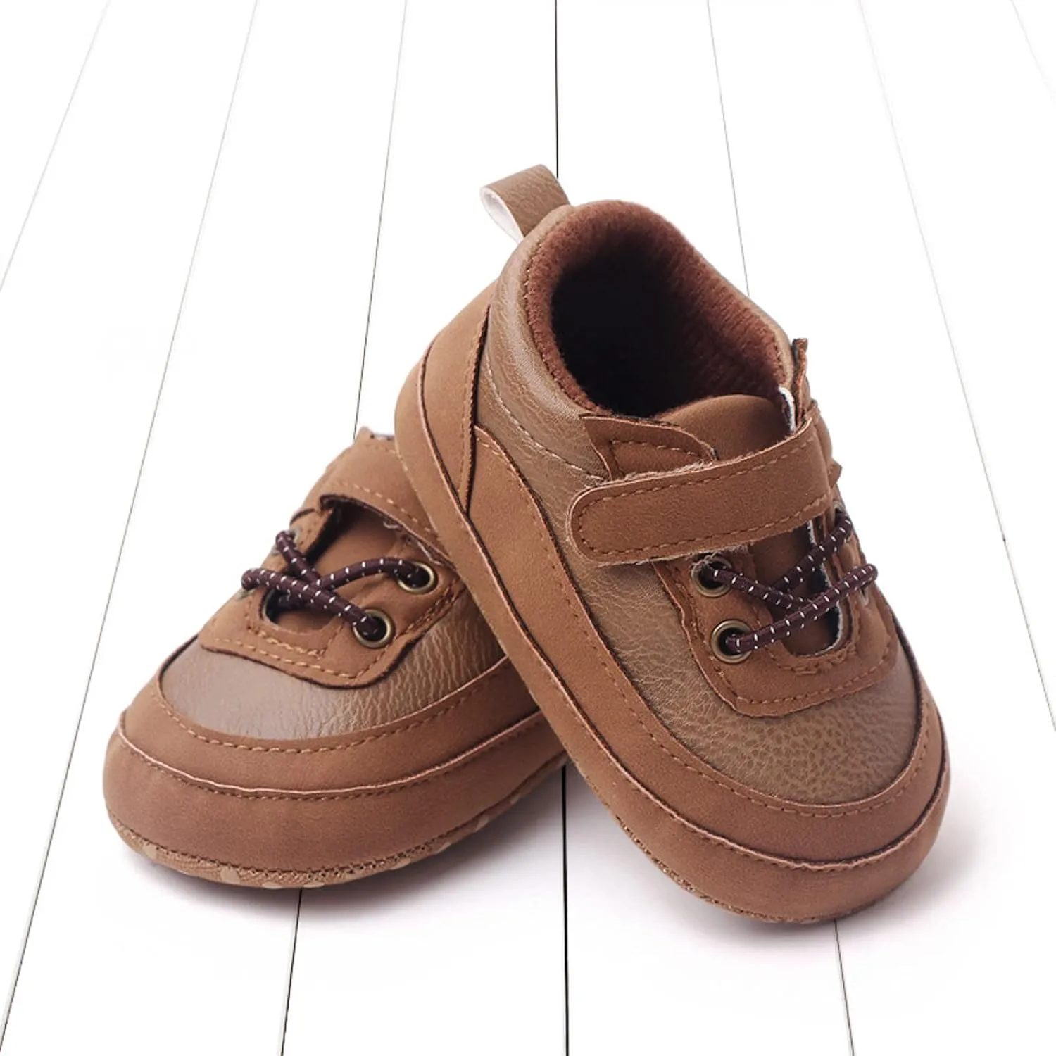 Baby Boys Girls xford Shoes PU Leather Soft Rubber Sole Sneakers Anti-Slip Ankle Boots Infant Walking Shoes