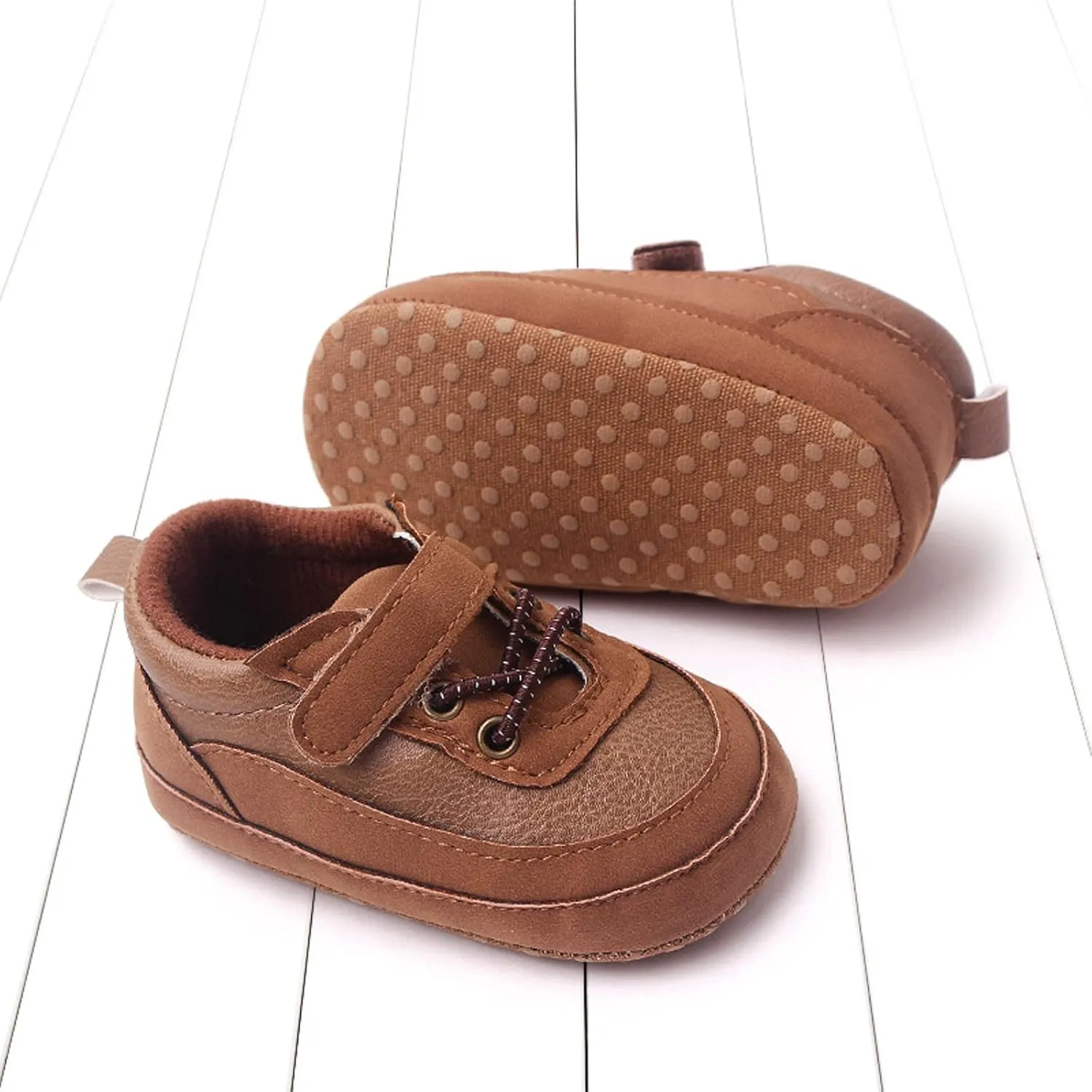 Baby Boys Girls xford Shoes PU Leather Soft Rubber Sole Sneakers Anti-Slip Ankle Boots Infant Walking Shoes