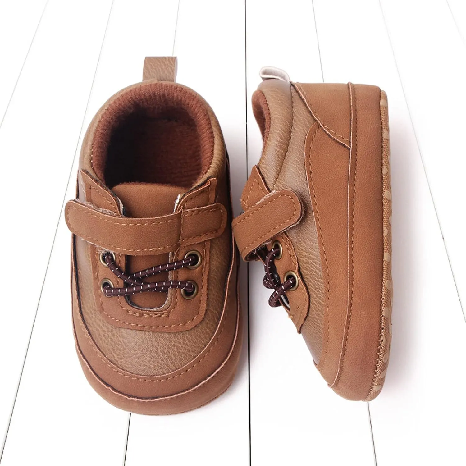 Baby Boys Girls xford Shoes PU Leather Soft Rubber Sole Sneakers Anti-Slip Ankle Boots Infant Walking Shoes