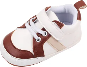 Baby Boys Leather First Walking Sneakers Toddler Girls Infant Anti-Slip Rubber Sole Lightweight First Step Shoes