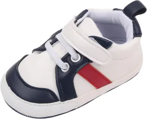 Baby Boys Leather First Walking Sneakers Toddler Girls Infant Anti-Slip Rubber Sole Lightweight First Step Shoes