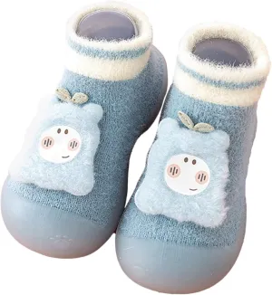 Baby Cozy Fleece Ankle Booties Soft Sole Anti-Slip Infant Prewalker Unisex Nursling Shoes Newborn Walking Shoes
