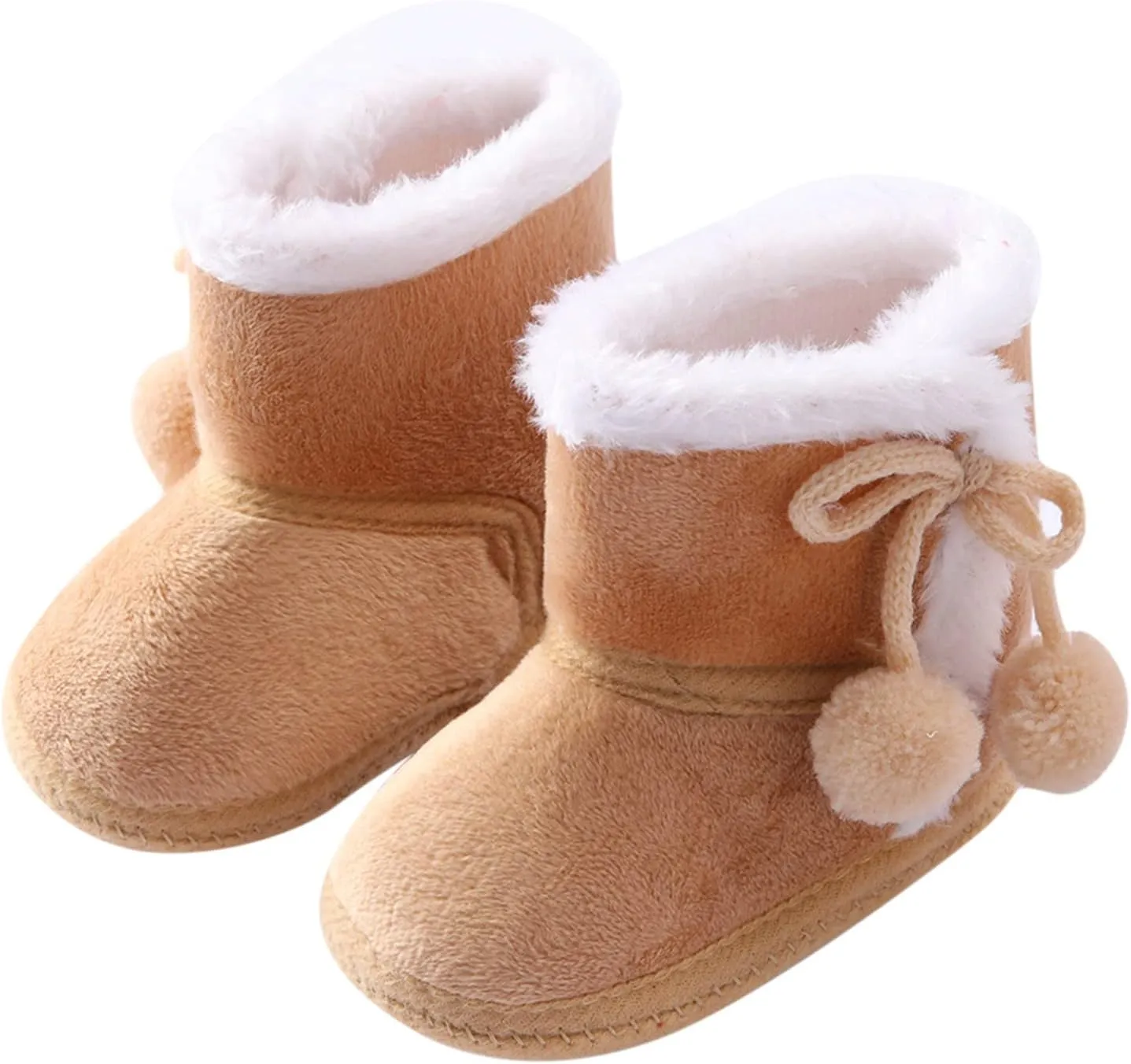 Baby Cozy Fleece Sherpa Booties Newborn Boys Girls Winter Boots Infant Soft Sole Warm Crib Booties Snow Shoes