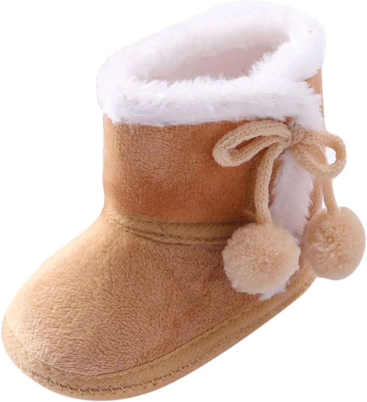 Baby Cozy Fleece Sherpa Booties Newborn Boys Girls Winter Boots Infant Soft Sole Warm Crib Booties Snow Shoes