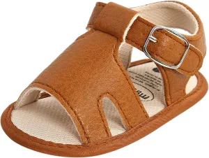 Baby Flat Boys Shoes Sandals Prewalker Girls Rubber Sole Walking Non-Slip Soft Baby Shoes Girls Shoes