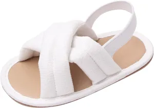 Baby Flip Flops Sandals Baby Open Toe Soft Rubber Sole Elastic Strap Flats Toddler First Walking Beach Water Shoes