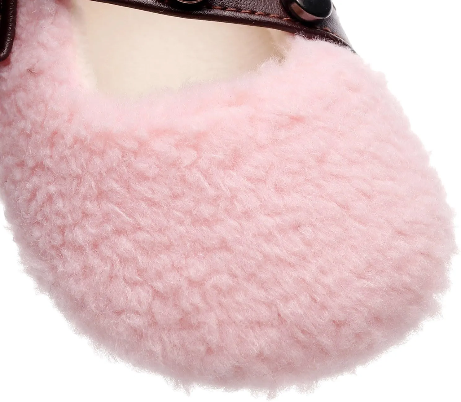 Baby Furry Flats Infant Faux Fur Lined Soft Shoes Baby Winter Ankle Non-Slip Rubber Sole Toddler Snow Crib Shoes