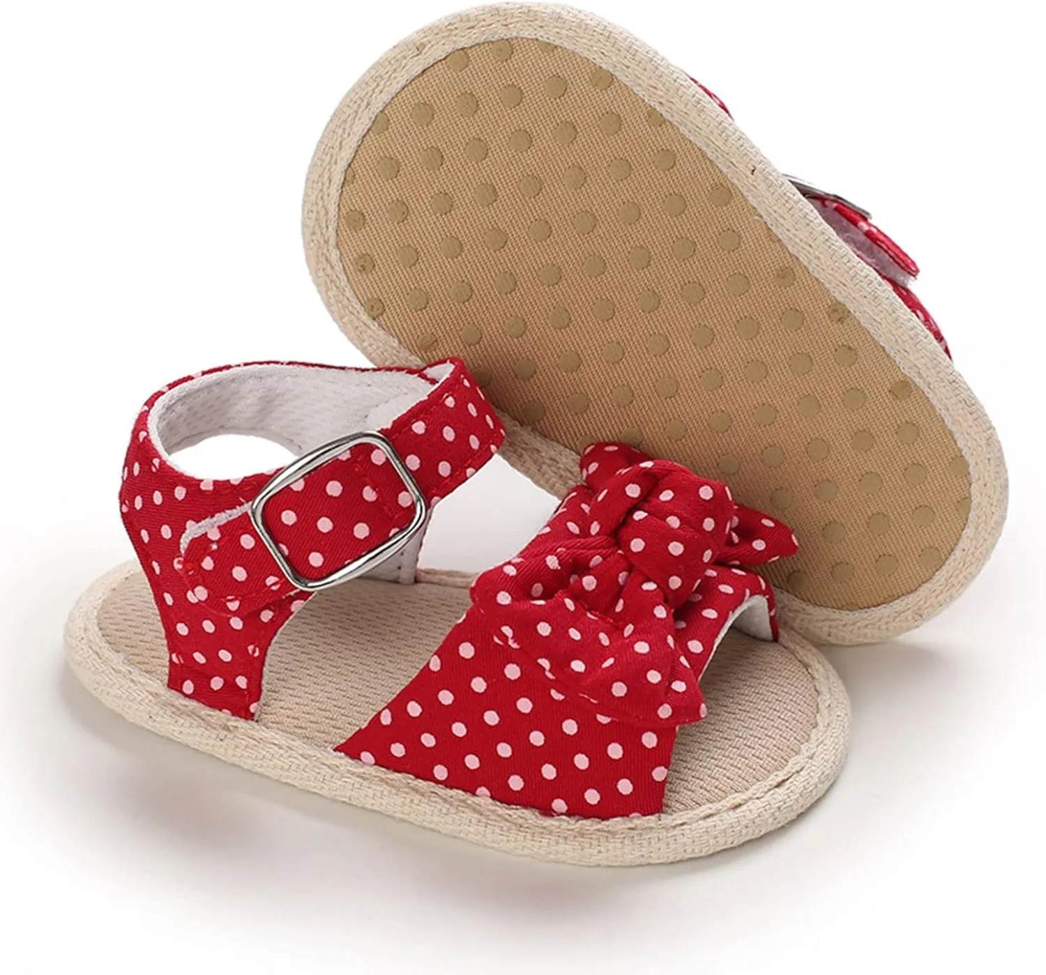 Baby Girl Bowknot Sandals Toddler Infant Soft Open Toe Sandals Beach Flats Anti Slip Softy Shoes With Ankle Strap