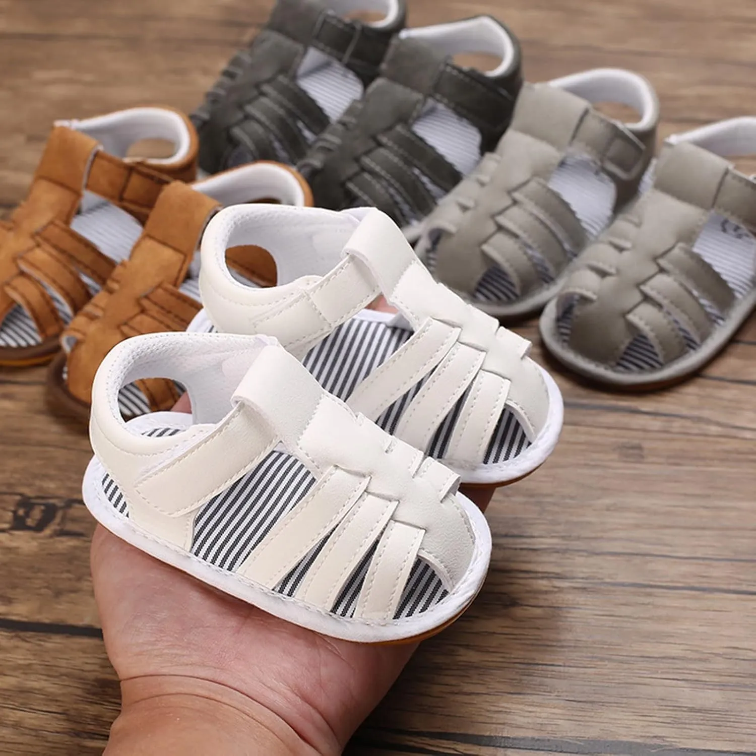 Baby Girl Boy Sandals Soft Anti-Slip Sole Roman Sandals for Toddlers Summer Casual Shoes Flat First Ballet Slippers