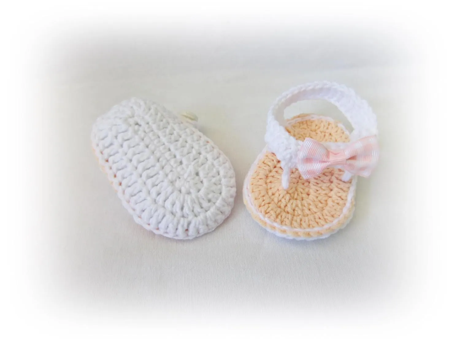 Baby Girl Flip Flops, Crochet Newborn Sandals, Baby Shoes (0-3 months)